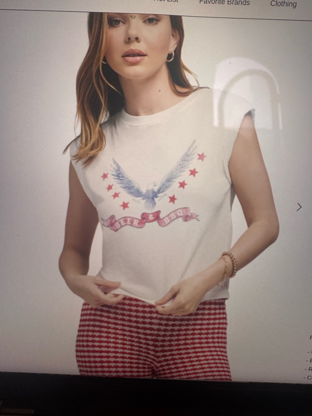 WildfoxWhite Graphic Eagle Muscle Tank Top - Unbranded